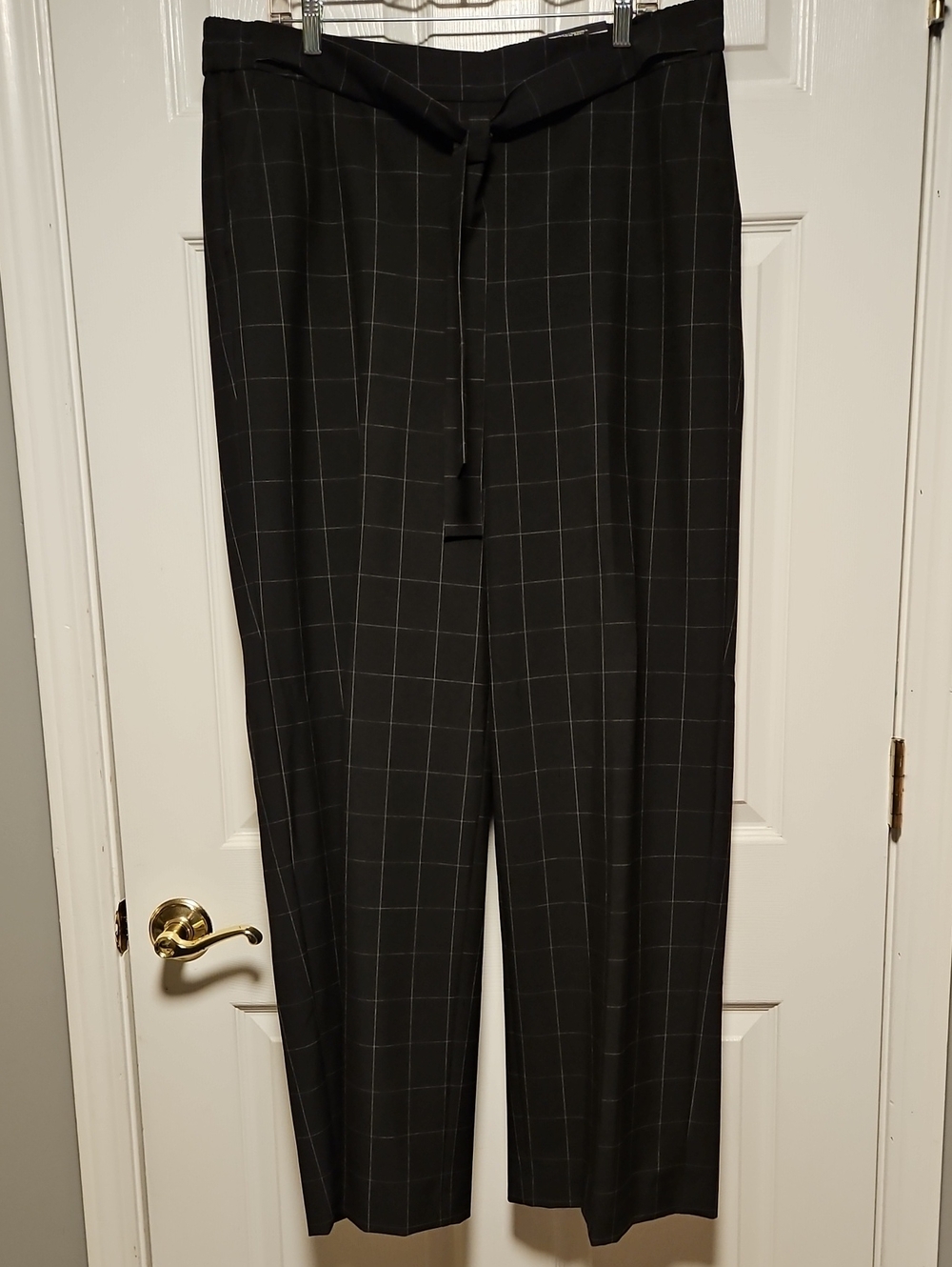 Worthington Windowpane Wide Leg Pants with Belt